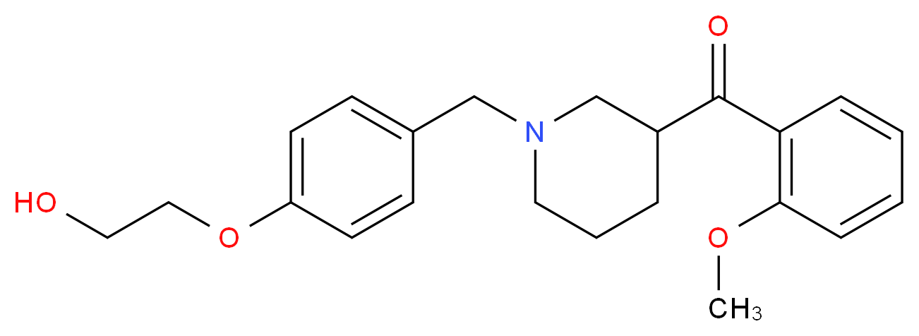 {1-[4-(2-hydroxyethoxy)benzyl]-3-piperidinyl}(2-methoxyphenyl)methanone_分子结构_CAS_)