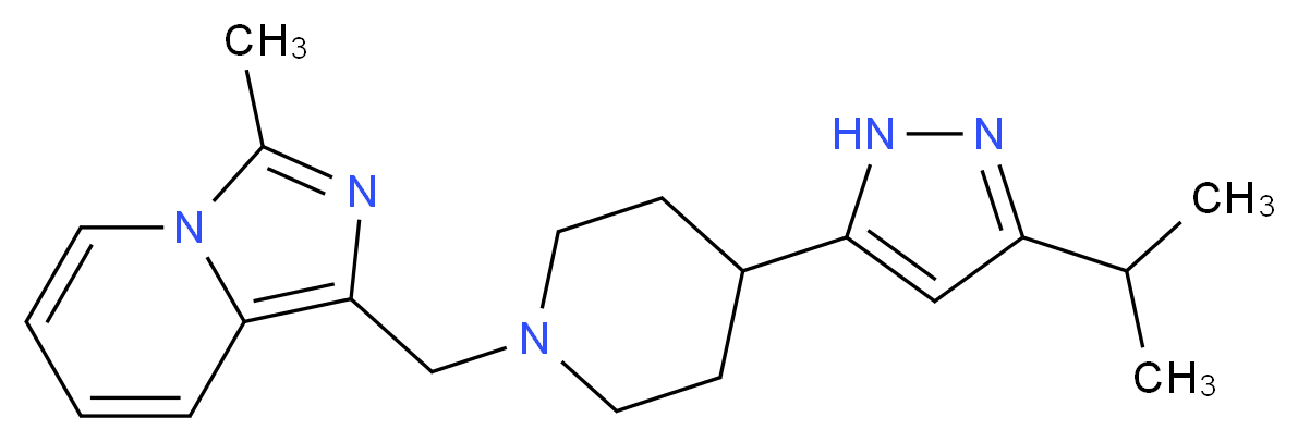 1-{[4-(3-isopropyl-1H-pyrazol-5-yl)piperidin-1-yl]methyl}-3-methylimidazo[1,5-a]pyridine_分子结构_CAS_)
