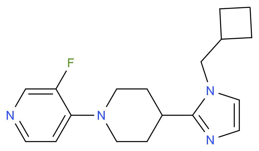 4-{4-[1-(cyclobutylmethyl)-1H-imidazol-2-yl]-1-piperidinyl}-3-fluoropyridine_分子结构_CAS_)