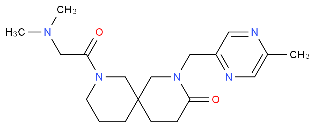 8-(N,N-dimethylglycyl)-2-[(5-methyl-2-pyrazinyl)methyl]-2,8-diazaspiro[5.5]undecan-3-one_分子结构_CAS_)
