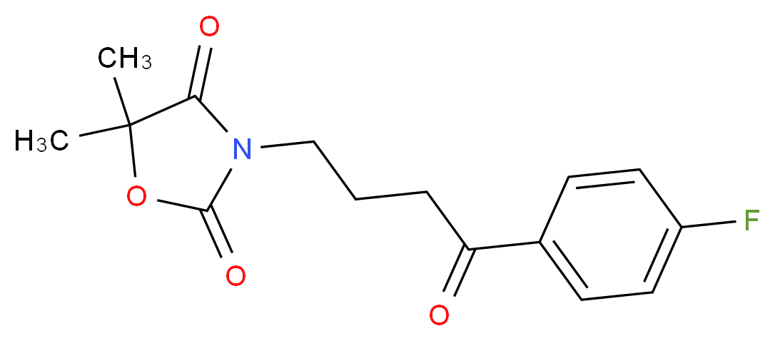 3-[4-(4-fluorophenyl)-4-oxobutyl]-5,5-dimethyl-1,3-oxazolidine-2,4-dione_分子结构_CAS_)