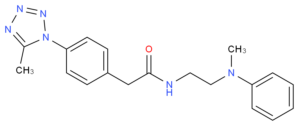 N-{2-[methyl(phenyl)amino]ethyl}-2-[4-(5-methyl-1H-tetrazol-1-yl)phenyl]acetamide_分子结构_CAS_)
