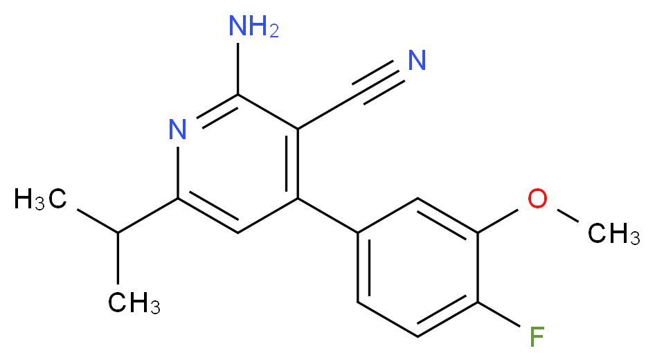 2-amino-4-(4-fluoro-3-methoxyphenyl)-6-isopropylnicotinonitrile_分子结构_CAS_)