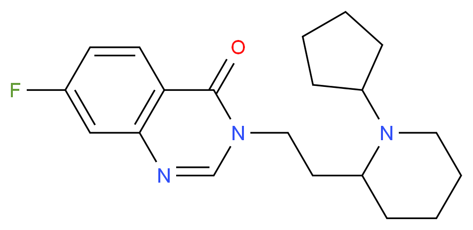 3-[2-(1-cyclopentylpiperidin-2-yl)ethyl]-7-fluoroquinazolin-4(3H)-one_分子结构_CAS_)
