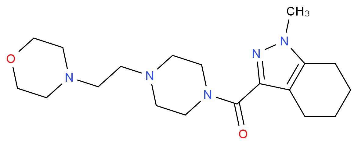 1-methyl-3-{[4-(2-morpholin-4-ylethyl)piperazin-1-yl]carbonyl}-4,5,6,7-tetrahydro-1H-indazole_分子结构_CAS_)