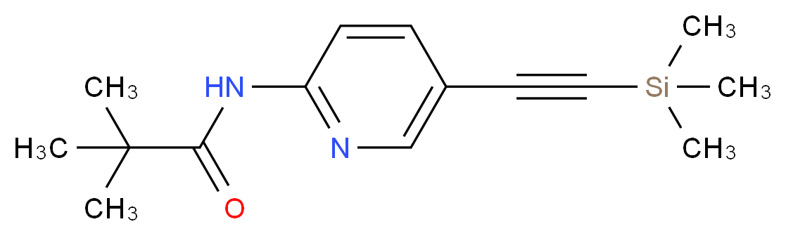 2,2-Dimethyl-N-(5-trimethylsilanylethynyl-pyridin-2-yl)-propionamide_分子结构_CAS_470463-43-5)