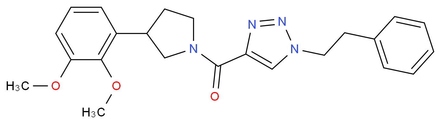 4-{[3-(2,3-dimethoxyphenyl)-1-pyrrolidinyl]carbonyl}-1-(2-phenylethyl)-1H-1,2,3-triazole_分子结构_CAS_)