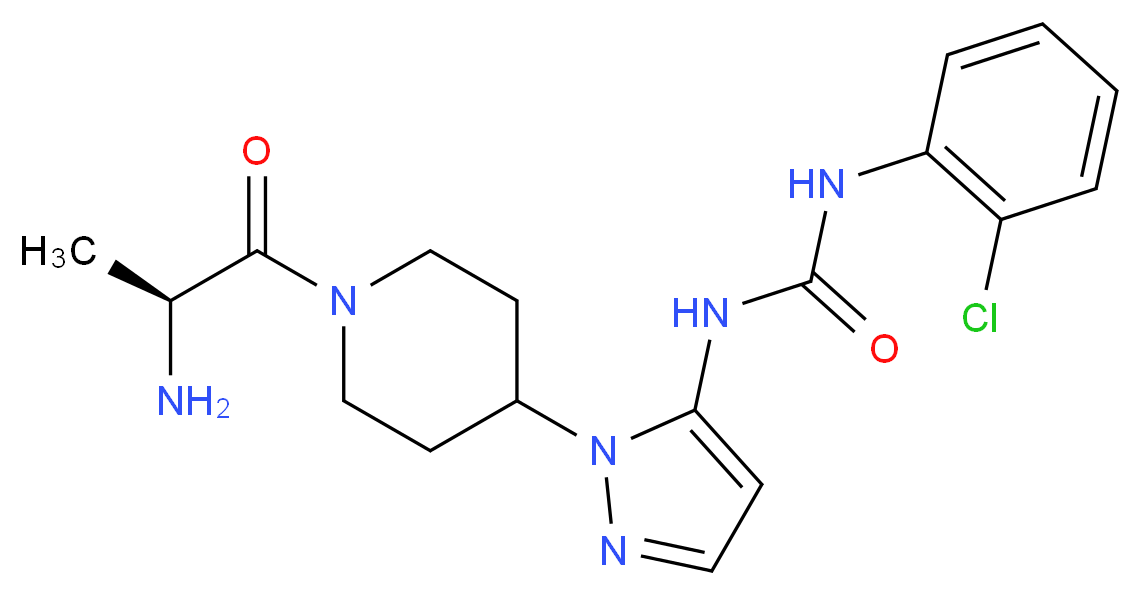N-[1-(1-L-alanylpiperidin-4-yl)-1H-pyrazol-5-yl]-N'-(2-chlorophenyl)urea_分子结构_CAS_)