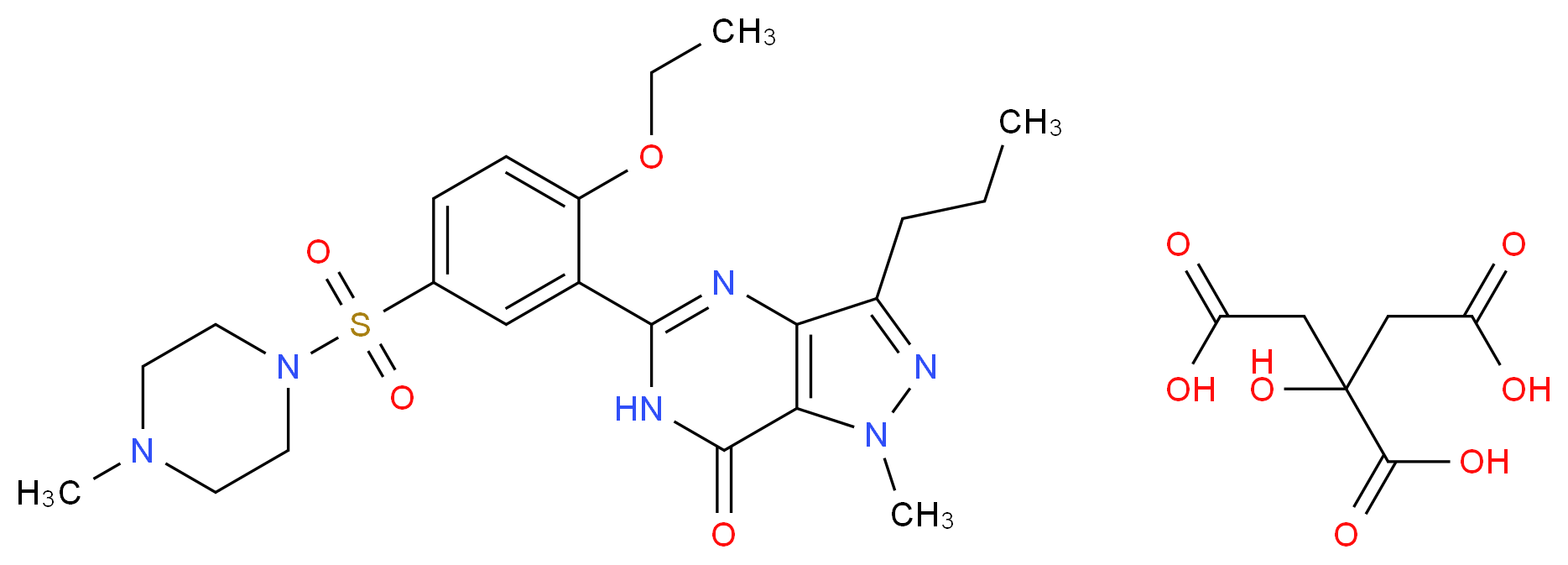 Sildenafil citrate_分子结构_CAS_171599-83-0)