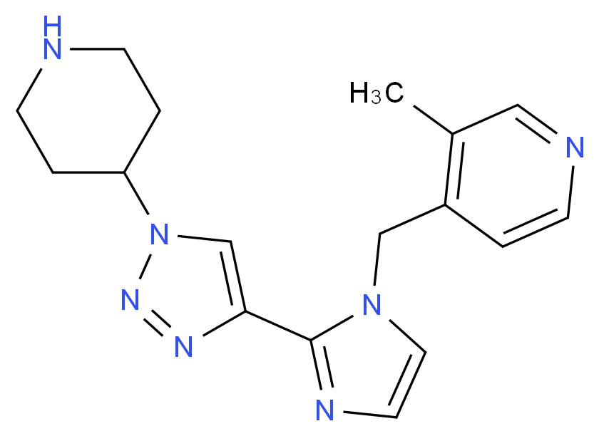 3-methyl-4-{[2-(1-piperidin-4-yl-1H-1,2,3-triazol-4-yl)-1H-imidazol-1-yl]methyl}pyridine_分子结构_CAS_)