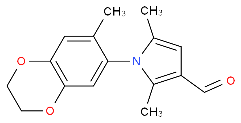 2,5-Dimethyl-1-(7-methyl-2,3-dihydro-benzo[1,4]-dioxin-6-yl)-1H-pyrrole-3-carbaldehyde_分子结构_CAS_)