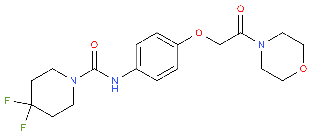 4,4-difluoro-N-[4-(2-morpholin-4-yl-2-oxoethoxy)phenyl]piperidine-1-carboxamide_分子结构_CAS_)