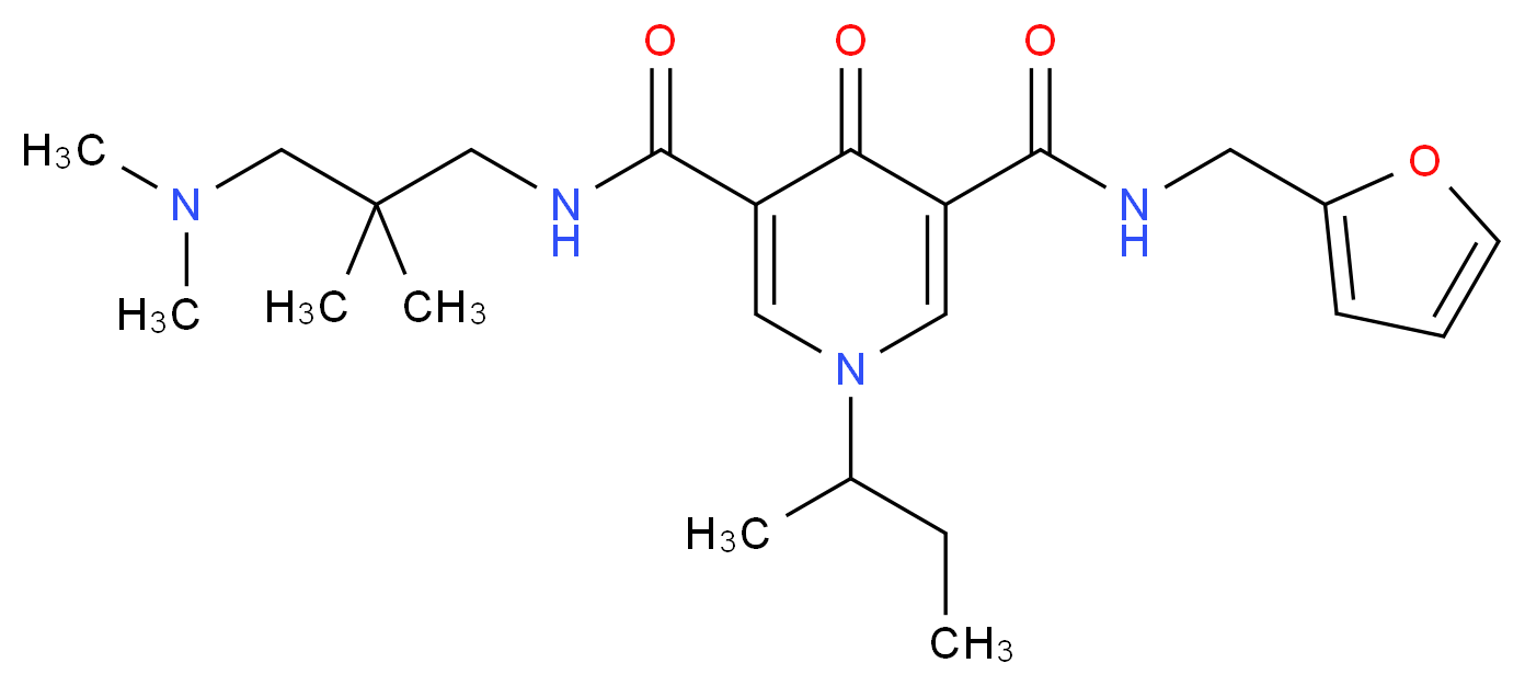 1-sec-butyl-N-[3-(dimethylamino)-2,2-dimethylpropyl]-N'-(2-furylmethyl)-4-oxo-1,4-dihydro-3,5-pyridinedicarboxamide_分子结构_CAS_)