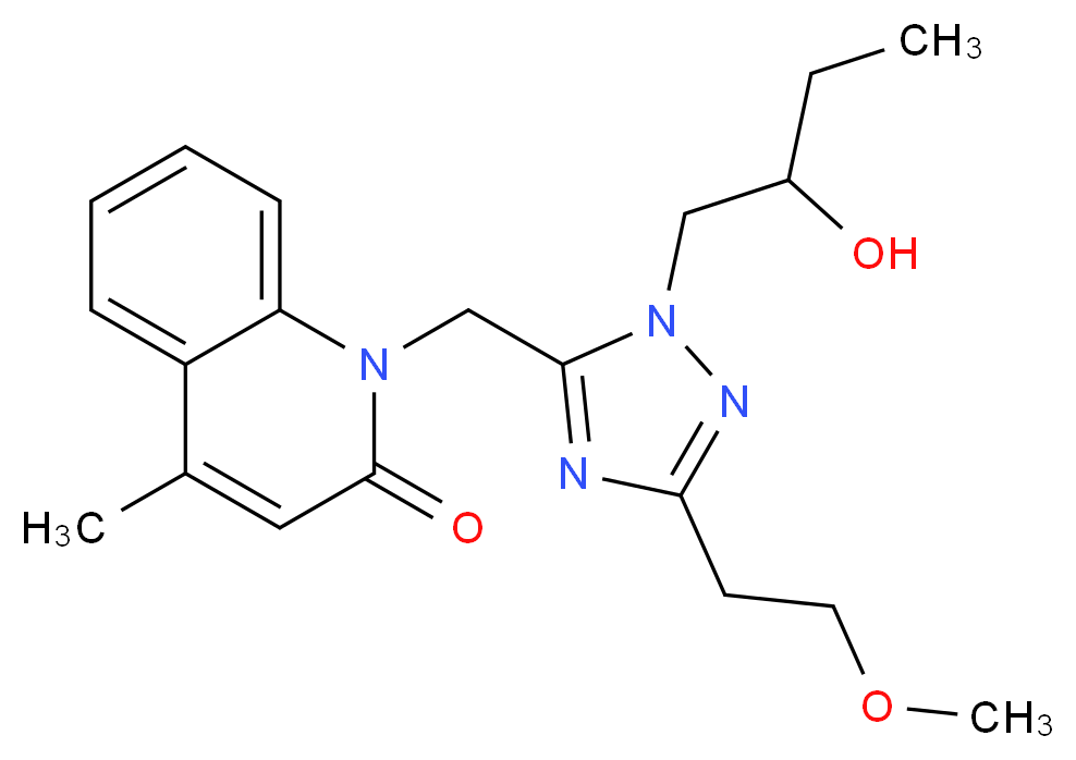 1-{[1-(2-hydroxybutyl)-3-(2-methoxyethyl)-1H-1,2,4-triazol-5-yl]methyl}-4-methylquinolin-2(1H)-one_分子结构_CAS_)