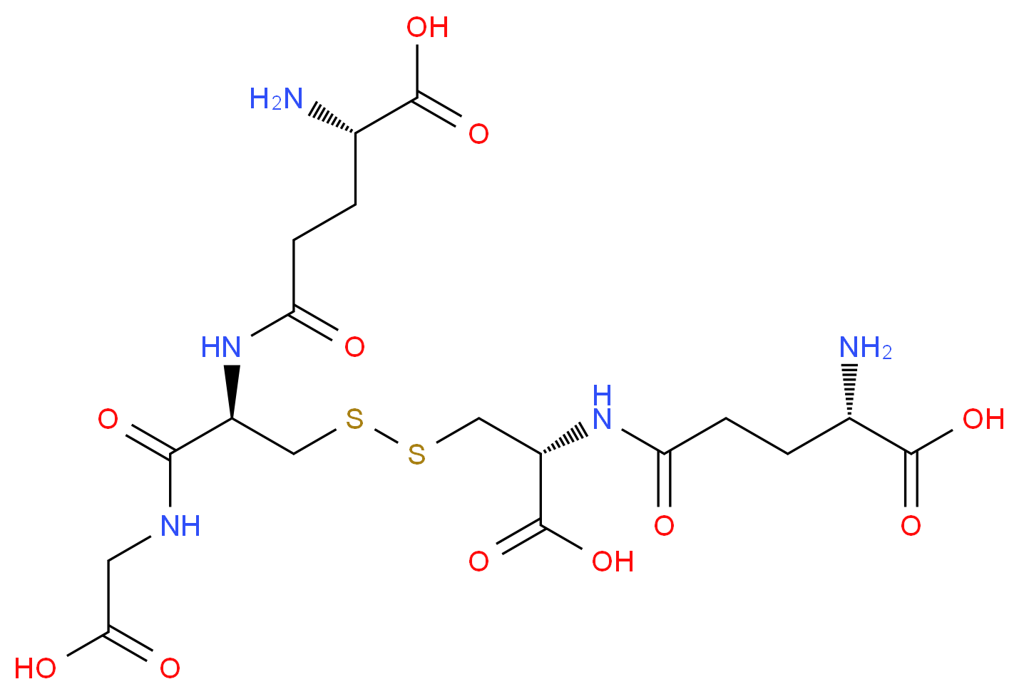 (2S)-2-amino-4-{[(1R)-2-{[(2R)-2-[(4S)-4-amino-4-carboxybutanamido]-2-carboxyethyl]disulfanyl}-1-[(carboxymethyl)carbamoyl]ethyl]carbamoyl}butanoic acid_分子结构_CAS_90663-73-3