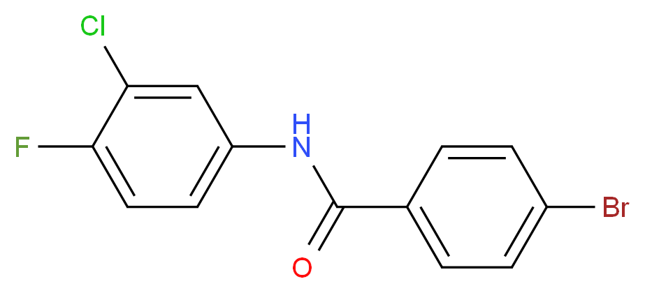 4-Bromo-N-(3-chloro-4-fluorophenyl)benzamide_分子结构_CAS_349125-19-5)