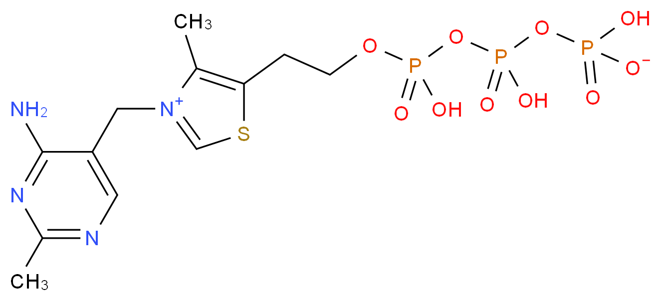 3-[(4-amino-2-methylpyrimidin-5-yl)methyl]-5-{2-[({[(hydrogen phosphonatooxy)(hydroxy)phosphoryl]oxy}(hydroxy)phosphoryl)oxy]ethyl}-4-methyl-1,3-thiazol-3-ium_分子结构_CAS_3475-65-8