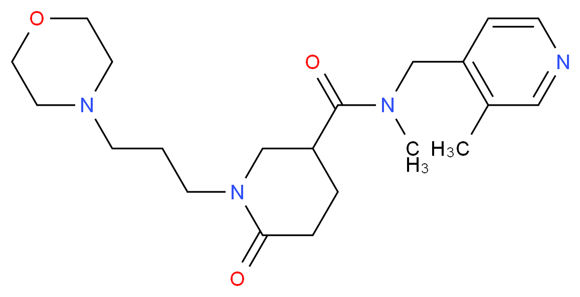 N-methyl-N-[(3-methyl-4-pyridinyl)methyl]-1-[3-(4-morpholinyl)propyl]-6-oxo-3-piperidinecarboxamide_分子结构_CAS_)