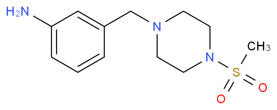 3-[(4-methanesulfonylpiperazin-1-yl)methyl]aniline_分子结构_CAS_925920-75-8
