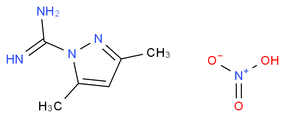 3,5-dimethyl-1H-pyrazole-1-carboximidamide; nitric acid_分子结构_CAS_38184-47-3