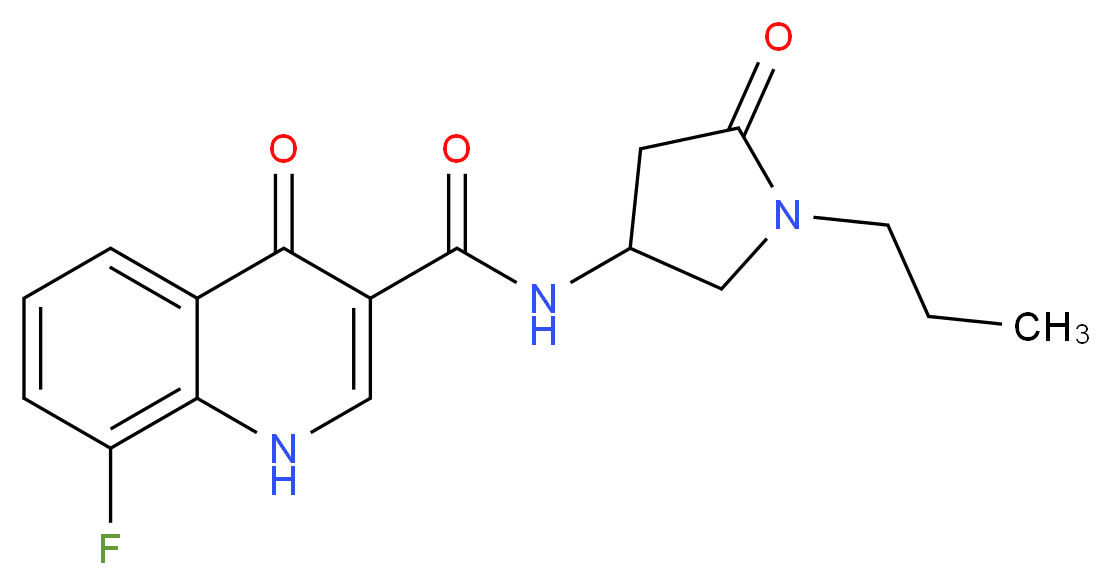 8-fluoro-4-oxo-N-(5-oxo-1-propylpyrrolidin-3-yl)-1,4-dihydroquinoline-3-carboxamide_分子结构_CAS_)