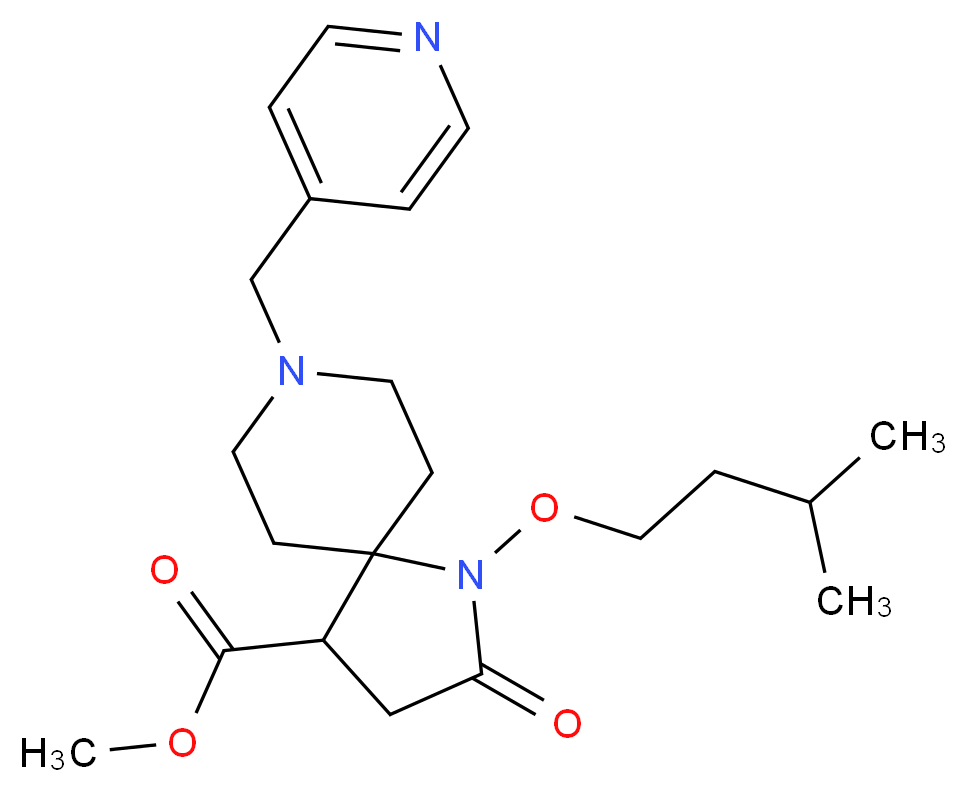 methyl 1-(3-methylbutoxy)-2-oxo-8-(4-pyridinylmethyl)-1,8-diazaspiro[4.5]decane-4-carboxylate_分子结构_CAS_)