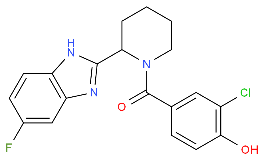2-chloro-4-{[2-(5-fluoro-1H-benzimidazol-2-yl)-1-piperidinyl]carbonyl}phenol_分子结构_CAS_)