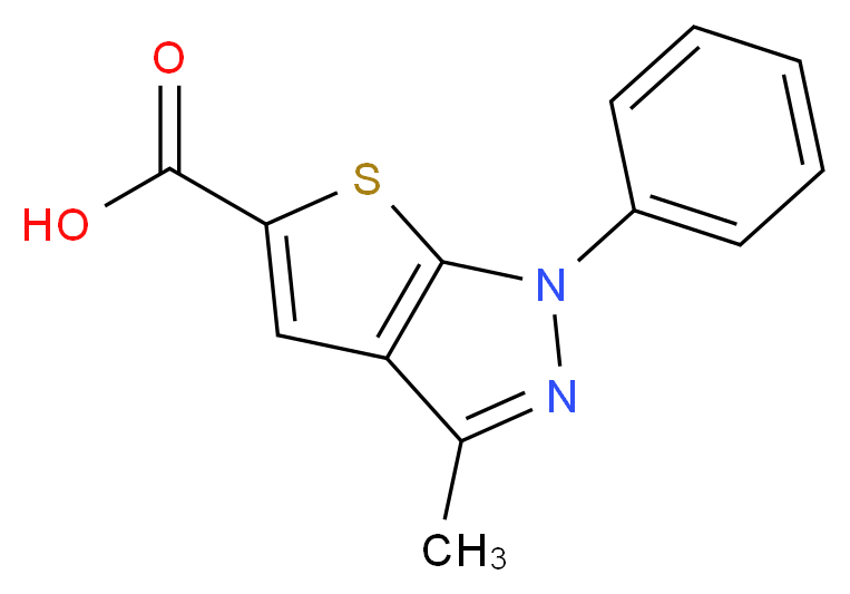 3-methyl-1-phenyl-1H-thieno[2,3-c]pyrazole-5-carboxylic acid_分子结构_CAS_24086-27-9