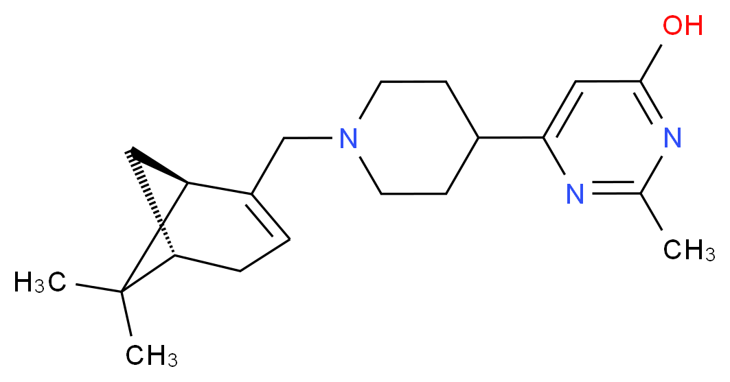 6-(1-{[(1R,5S)-6,6-dimethylbicyclo[3.1.1]hept-2-en-2-yl]methyl}-4-piperidinyl)-2-methyl-4-pyrimidinol_分子结构_CAS_)