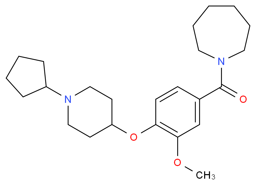1-{4-[(1-cyclopentyl-4-piperidinyl)oxy]-3-methoxybenzoyl}azepane_分子结构_CAS_)