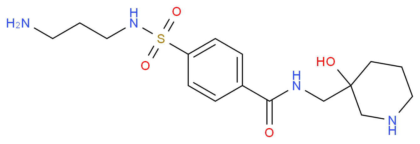 4-{[(3-aminopropyl)amino]sulfonyl}-N-[(3-hydroxy-3-piperidinyl)methyl]benzamide_分子结构_CAS_)
