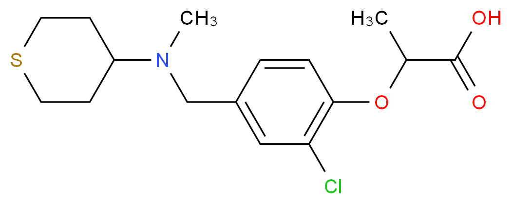 2-(2-chloro-4-{[methyl(tetrahydro-2H-thiopyran-4-yl)amino]methyl}phenoxy)propanoic acid_分子结构_CAS_)