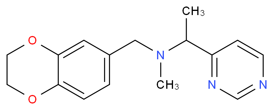 (2,3-dihydro-1,4-benzodioxin-6-ylmethyl)methyl(1-pyrimidin-4-ylethyl)amine_分子结构_CAS_)