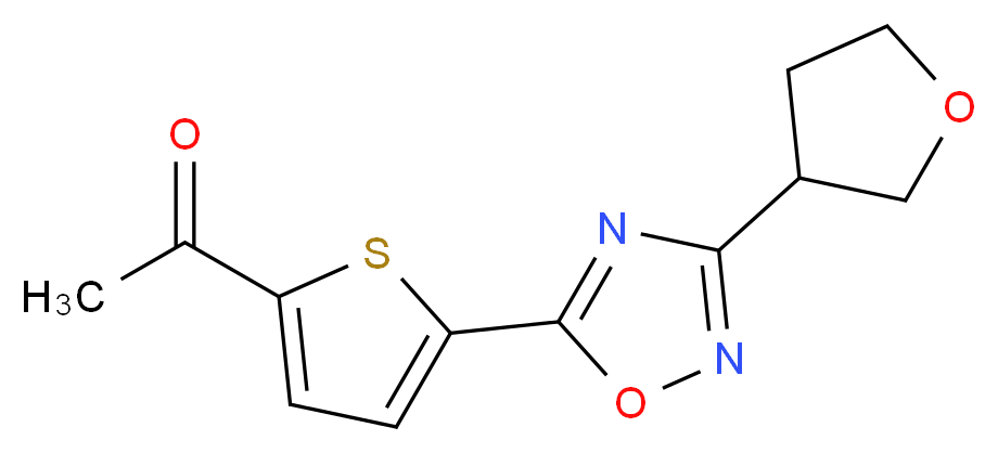 1-{5-[3-(tetrahydrofuran-3-yl)-1,2,4-oxadiazol-5-yl]-2-thienyl}ethanone_分子结构_CAS_)