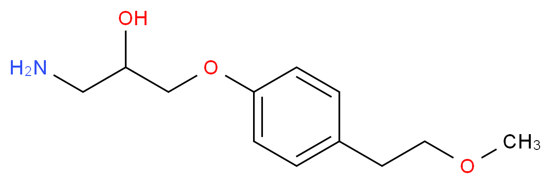 1-amino-3-[4-(2-methoxyethyl)phenoxy]propan-2-ol_分子结构_CAS_74027-60-4