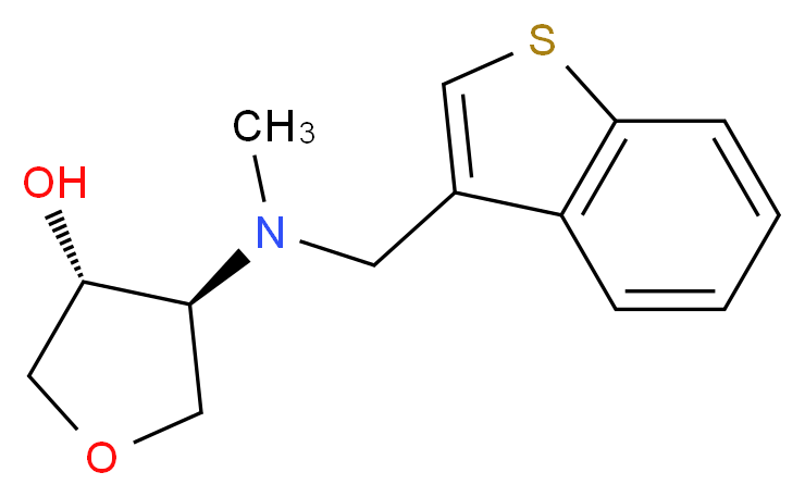(3R*,4S*)-4-[(1-benzothien-3-ylmethyl)(methyl)amino]tetrahydrofuran-3-ol_分子结构_CAS_)