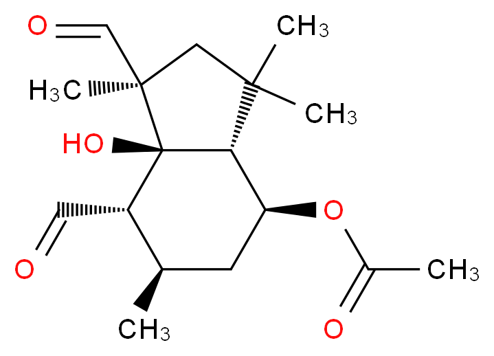 (1S,3aR,4S,6R,7S,7aS)-1,7-diformyl-7a-hydroxy-1,3,3,6-tetramethyl-octahydro-1H-inden-4-yl acetate_分子结构_CAS_54986-75-3