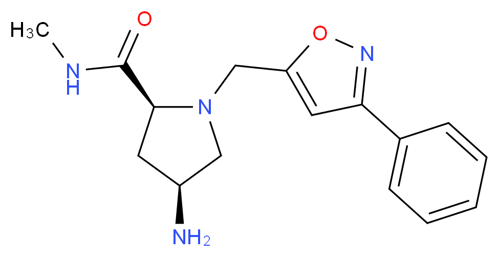 (2S,4S)-4-amino-N-methyl-1-[(3-phenylisoxazol-5-yl)methyl]pyrrolidine-2-carboxamide_分子结构_CAS_)