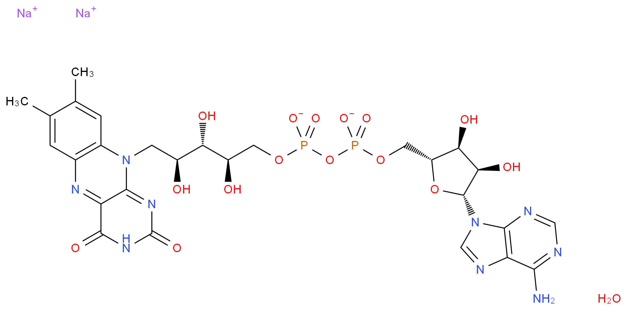 Flavin adenine dinucleotide disodium salt hydrate_分子结构_CAS_84366-81-4)