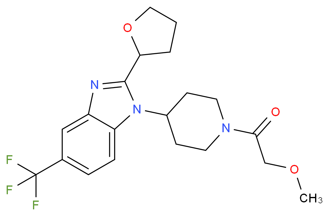 1-[1-(methoxyacetyl)-4-piperidinyl]-2-(tetrahydro-2-furanyl)-5-(trifluoromethyl)-1H-benzimidazole_分子结构_CAS_)