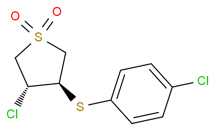 (3R,4R)-3-chloro-4-[(4-chlorophenyl)sulfanyl]-1$l^{6}-thiolane-1,1-dione_分子结构_CAS_13894-16-1