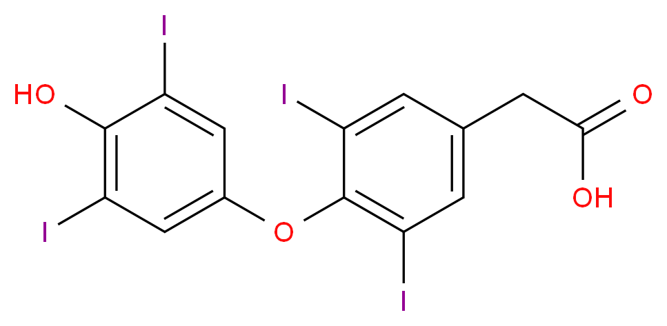 2-[4-(4-hydroxy-3,5-diiodophenoxy)-3,5-diiodophenyl]acetic acid_分子结构_CAS_67-30-1