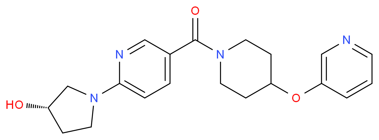 (3S)-1-(5-{[4-(pyridin-3-yloxy)piperidin-1-yl]carbonyl}pyridin-2-yl)pyrrolidin-3-ol_分子结构_CAS_)