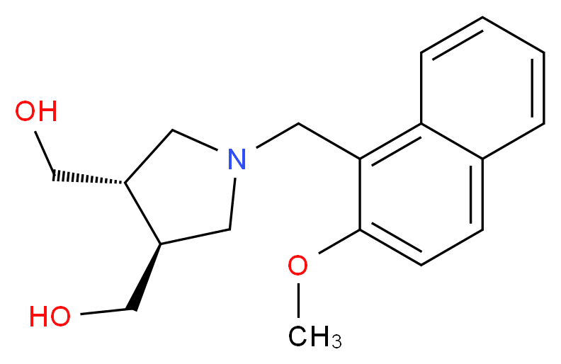 {(3S*,4S*)-1-[(2-methoxy-1-naphthyl)methyl]pyrrolidine-3,4-diyl}dimethanol_分子结构_CAS_)