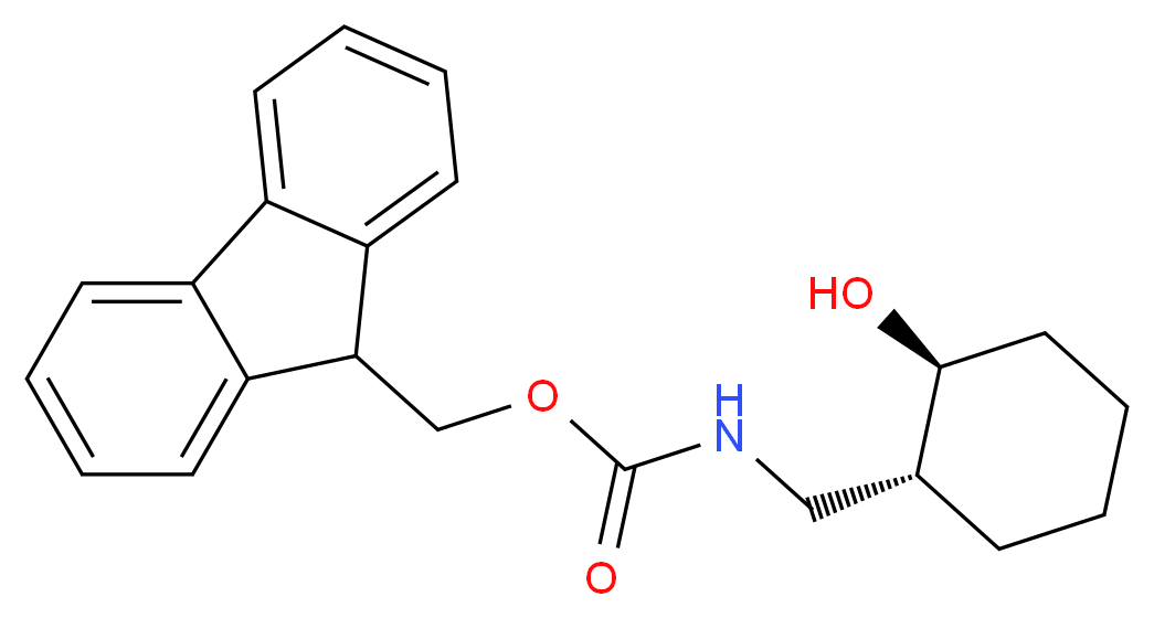 9H-fluoren-9-ylmethyl N-{[(1R,2S)-2-hydroxycyclohexyl]methyl}carbamate_分子结构_CAS_1217461-20-5