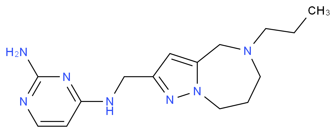 N~4~-[(5-propyl-5,6,7,8-tetrahydro-4H-pyrazolo[1,5-a][1,4]diazepin-2-yl)methyl]pyrimidine-2,4-diamine_分子结构_CAS_)