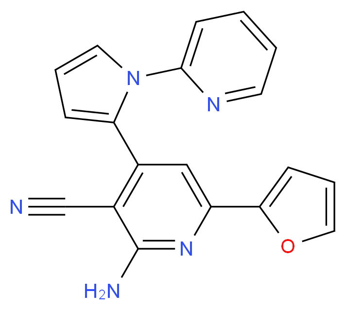 2-amino-6-(2-furyl)-4-(1-pyridin-2-yl-1H-pyrrol-2-yl)nicotinonitrile_分子结构_CAS_)