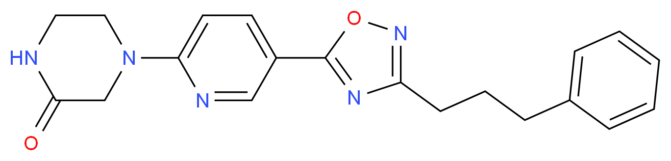 4-{5-[3-(3-phenylpropyl)-1,2,4-oxadiazol-5-yl]-2-pyridinyl}-2-piperazinone_分子结构_CAS_)