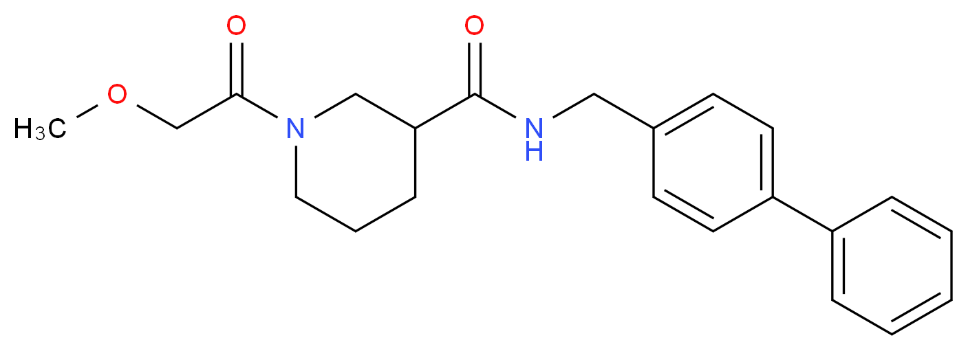 N-(4-biphenylylmethyl)-1-(methoxyacetyl)-3-piperidinecarboxamide_分子结构_CAS_)