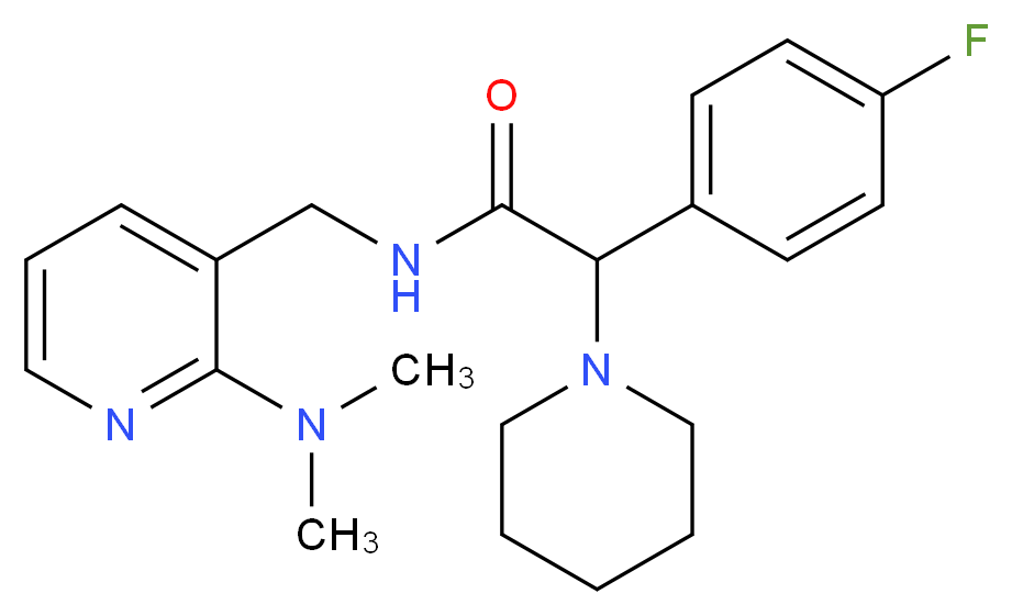 N-{[2-(dimethylamino)-3-pyridinyl]methyl}-2-(4-fluorophenyl)-2-(1-piperidinyl)acetamide_分子结构_CAS_)